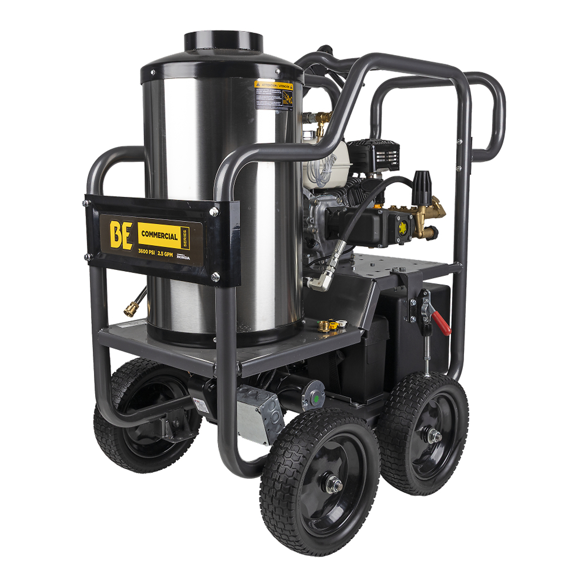 2700 PSI 2.8 GPM Hot Water Gas PW Honda GX200 Engine and General Triplex Pump Powered Coated Roll Cage